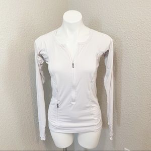 3/$25 Athleta White Long Sleeve Top with Zipper